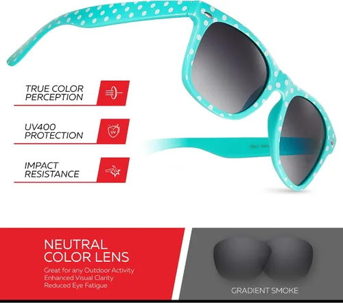 Vista 3 de Retro Rewind Gafas de sol vintage a la moda de lunares para mujer UV400
