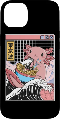 Vista 15 de Axolotl Eating Ramen Kanagawa Wave Kawaii Anime Vaporwave Case for iPhone 17