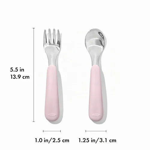 Vista 6 de OXO Tot Juego de tenedor y cuchara - Blossom