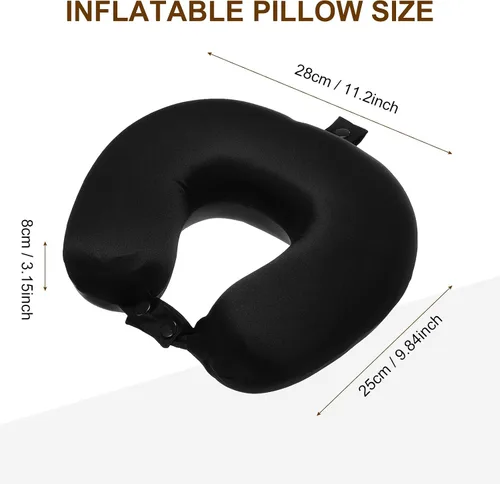 Vista 2 de PATIKIL Almohada de viaje de seda para avión, funda de seda real de 22 Momme, almohada de viaje para el cuello, almohada para dormir, almohada