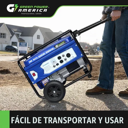 Vista 7 de Green-Power America Generador de gasolina GPD5000W, Verde/Negro