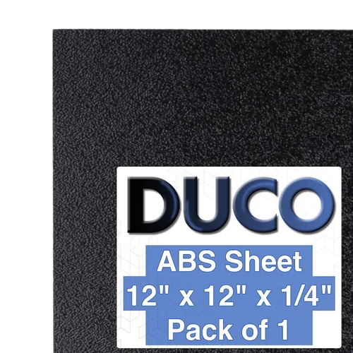 Vista 30 de Duco - Lámina de plástico ABS fabricada en Estados Unidos de 1/4 de pulgada de grosor, 4 x 6 pulgadas, paquete de 2 paneles termoplásticos negros