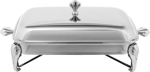 Vista 13 de Calentador de alimentos de acero inoxidable, juego de platos de bufé rectangular, estufa de buffet, juego de calentador de bufé para uso doméstico