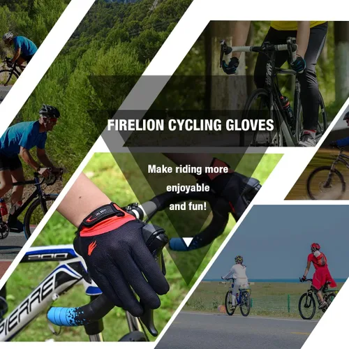 Vista 5 de FIRELION Bike Gloves for MenWomen CyclingCycling Gloves for Outdoor MTB DH Road RacingFull Finger Half Finger Padded Bicycle Protective
