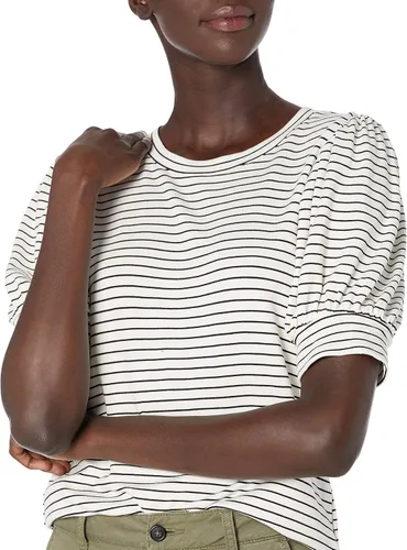 Vista 3 de Daily Ritual - Blusa de tela de toalla muy suave con mangas abullonadas