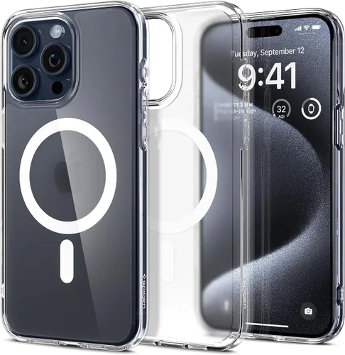Vista 21 de Spigen Funda para iPhone 13 Mini, ultra híbrida MagFit [antiamarilleo] [compatible con Magsafe] - Transparente