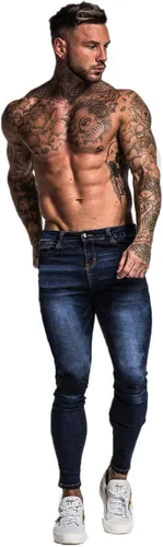 Vista 5 de Jeans Gingtto ajustados, desgastados, para hombre