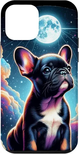 Vista 16 de Funda para iPhone SE (2020) / 7 / 8 Bulldog Francés Puppy Under The Moon In Space