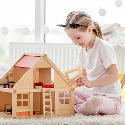 Vista 8 de Toyvian Mini casa de muñecas ventana de madera: 1: 12 marco de ventana pequeña modelo casa de muñecas muebles accesorios de muñeca