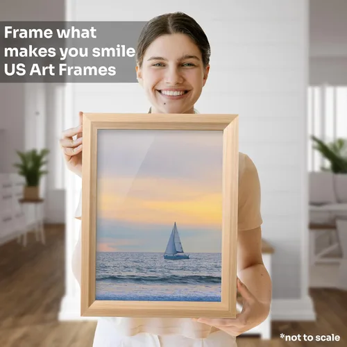 Vista 4 de Marcos únicos para fotografías o pósters, personalizados, de tamaños especiales y por fracciones, de madera de álamo auténtica, de 0.84 pulgadas