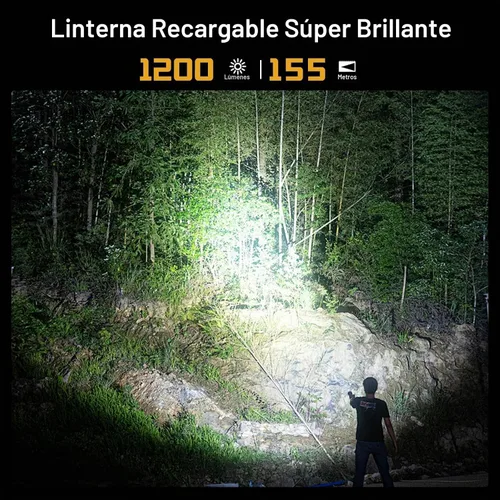Vista 2 de Wurkkos FC11C Led Flashlight Rechargeable High Lumen 1200 8