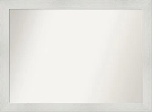 Vista 31 de Amanti Art Espejo de baño plateado para sobre el fregadero, espejo cuadrado de níquel cepillado de 30 x 30 pulgadas, marco moderno grande, se cuelga