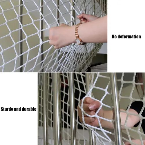 Vista 4 de KACQIHTU Red de cuerda para niños, red de seguridad para escaleras, barandillas de balcón, red de seguridad para niños, patio de recreo, barrera
