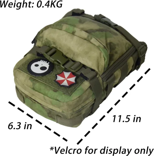 Vista 4 de Mochila táctica de hidratación para vejiga de hidratación de 2 litros, mochila de hidratación ligera MOLLE, transportador de agua para hidratación