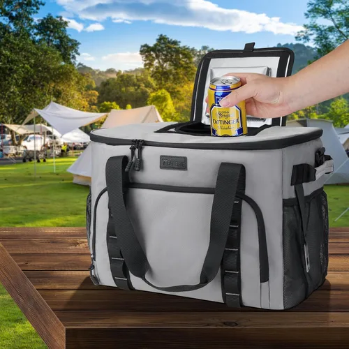 Vista 9 de BALEINE Bolsa térmica suave extragrande, enfriador portátil a prueba de fugas, volumen de 40/60 latas para playa, camping, kayak, viajes y viajes