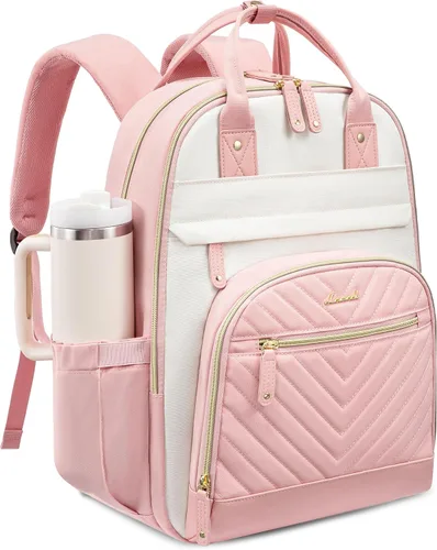 Vista 10 de LOVEVOOK Mochila para mujer, mochila para laptop de 15.6 pulgadas, mochilas escolares, bolsa antirrobo, bolsa antirrobo impermeable, para beige