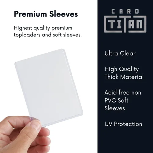 Vista 3 de CARD TITAN PRO - Cargadores superiores estándar de 3 x 4 pulgadas y fundas suaves de 35 puntos, calidad premium, ultra transparentes, cargadores