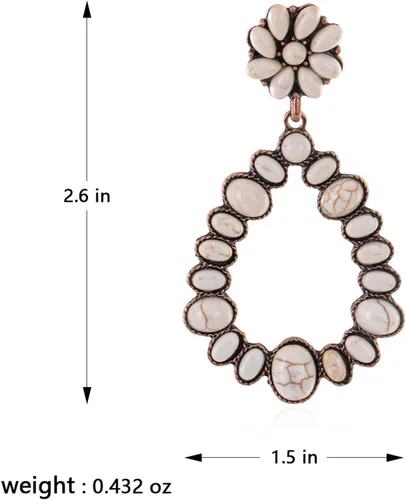 Vista 5 de Pendientes de turquesa occidental de Rustic Couture para mujer, joyería de país occidental