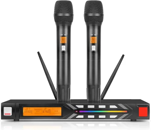 Vista 10 de NG-9 UHF Micrófono inalámbrico dual KTV, Hogar, Conferencia, Transmisión en vivo, Concierto, Vocal, Portátil, Profesional, Portátil