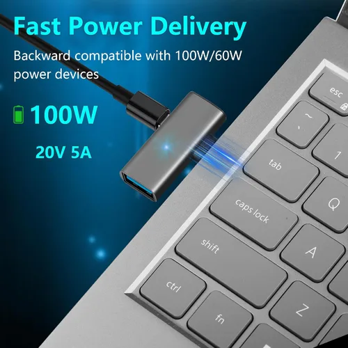 Vista 5 de SinLoon USB C a USB 3.2 10Gbps Tipo C a USB A Adaptador OTG hembra y adaptador de fuente de alimentación PD de 100W para el teléfono de la tableta