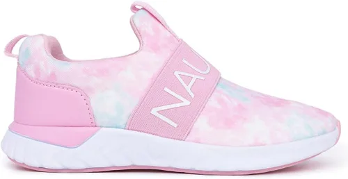 Vista 2 de Nautica Tenis deportivos sin cordones para niñas jóvenes, elegantes zapatos para correr y tenis para niños pequeños y grandes