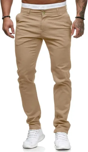 Vista 5 de Hungson - Pantalones de mezclilla para hombres, ajustados, elásticos, de ajuste delgado, casuales, con teñido, pantalones de mezclilla de moda rectos