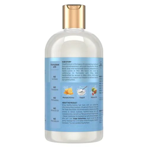 Vista 3 de Shea Moisture Champú Hidratar y Reparar Cabello Dañado con Miel de Manuka y Manteca de Karité 13 oz