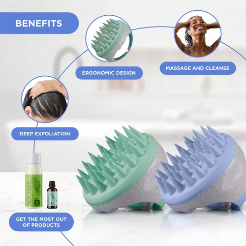 Vista 7 de Champú y acondicionador de biotina con fregadores, cepillo de champú para el cabello y exfoliadores del cuero cabelludo con champú y acondicionador