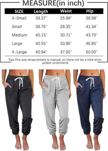 Vista 5 de Paquete de 3 pantalones deportivos para mujer, holgados, cómodos, para yoga, entrenamiento, ropa quirúrgica, casual, a la moda de otoño