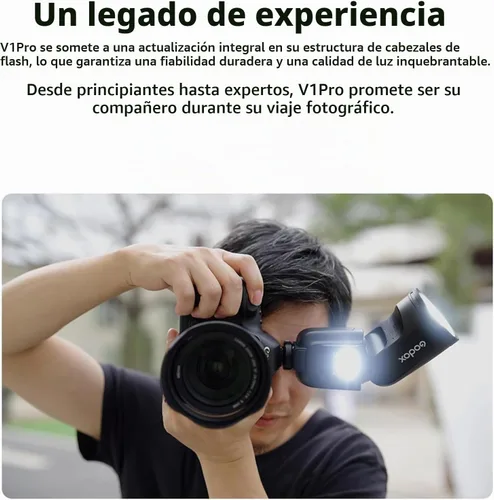 Vista 9 de Godox V1 Pro C V1Pro-C versión USA Flash de cámara compatible con cámara Canon Flash Speedlite, 76Ws 2.4G TTL 1/8000 HSS, 500 flash de potencia