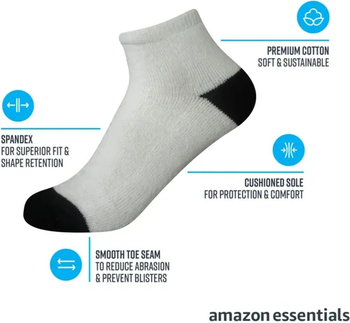 Vista 2 de Tienda Essentials Calcetines tobilleros de algodón unisex para niños y niños pequeños, 14 pares