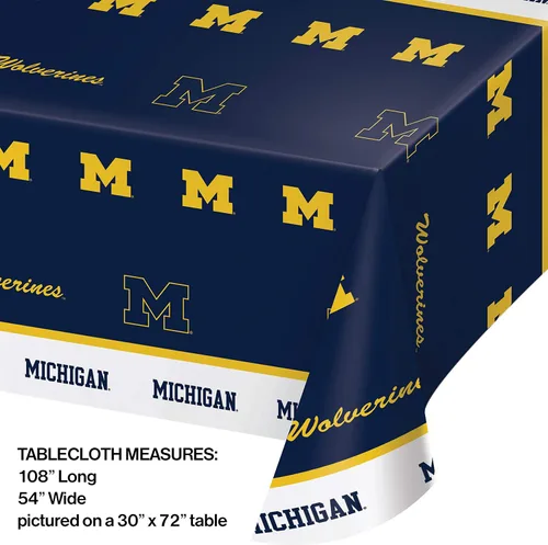 Vista 2 de Creative Converting Manteles NCAA, Universidad de Michigan, 54 x 108