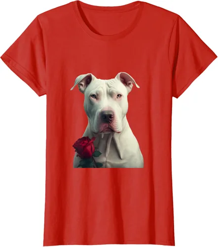 Vista 57 de Dogo Argentino Valentines Day Camiseta, Negro