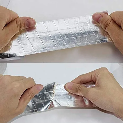 Vista 4 de Cinta de papel de aluminio de fibra de vidrio, cinta reflectante autoadhesiva reforzada HAOT, resistente al aislamiento de aislamiento térmico