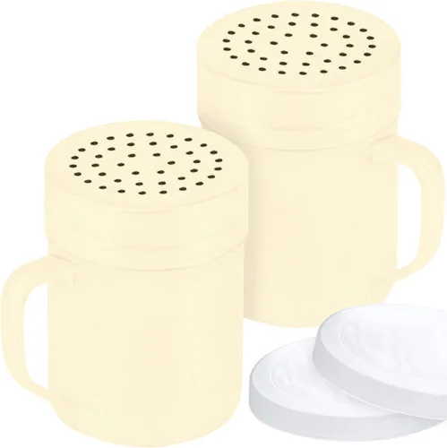 Vista 11 de CUSINIUM Juego de salero y pimentero de 6 oz de acero inoxidable beige - Con tapa de plástico - Con asa - Paquete de 2