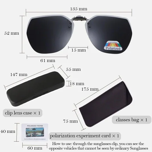 Vista 7 de UOPR Lentes de sol con clip sobre lentes graduados, polarizados, abatible de 180 para evitar la luz azul para hombres y mujeres