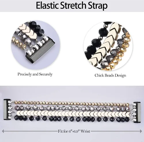Vista 4 de MOFREE Bracelet Compatible with Fitbit Versa 3/Versa 4 Bands/Fitbit Sense/Sense 2 Bands for Women