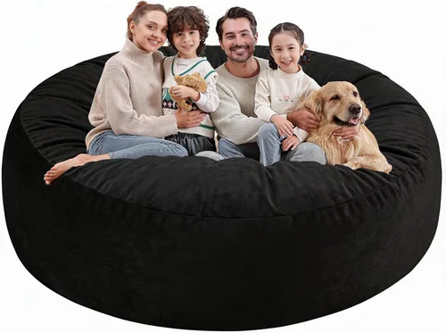 Vista 24 de Silla de Puf de 2 pies, Sillas de Puf Cómodas con Relleno de Espuma Viscoelástica, Sofá de Puf Esponjoso con Cubierta de Terciopelo Holandés, Sillas