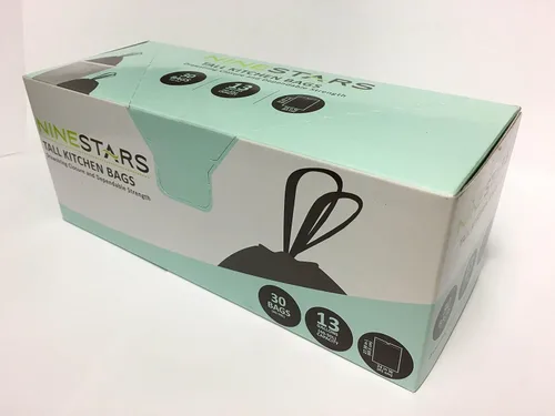 Vista 3 de NINESTARS NSTB-10-30 Bolsa de basura blanca extra fuerte con cierre de cordón