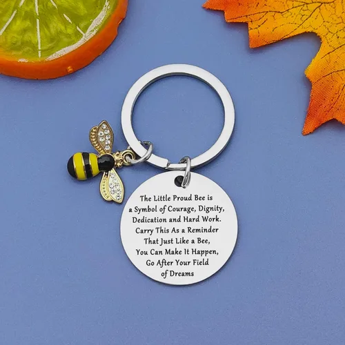 Vista 4 de Regalos de abejorros de abejorros, llavero de animales, regalo inspirador de abeja, joyería de abeja de insecto, regalos de apicultor, regalos