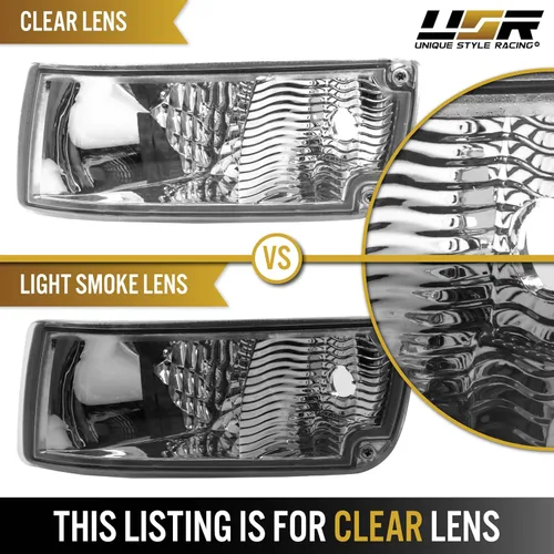 Vista 4 de USR DEPO 90-96 300ZX Luces de señal – JDM estilo cristal transparente todo transparente parachoques delantero luces intermitentes juego con Lente