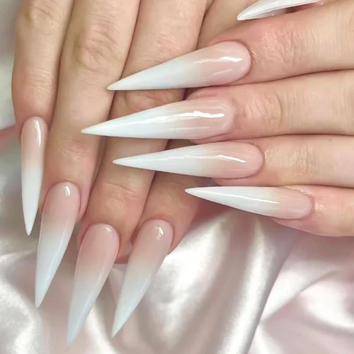 Vista 9 de Uñas postizas largas a presión con forma de almendra, uñas postizas acrílicas de color sólido con diseño de espejo de lujo, uñas artificiales