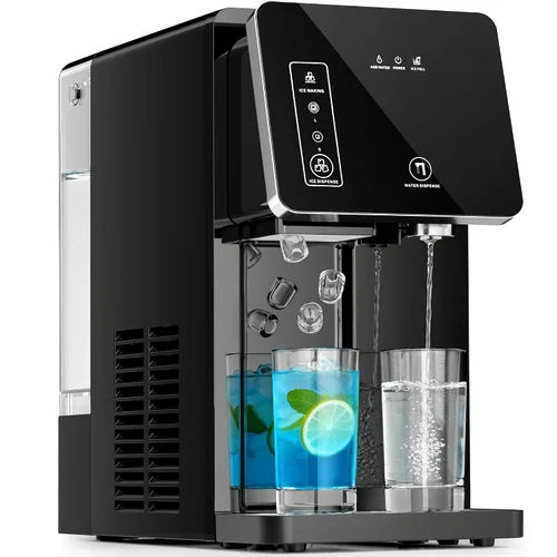 Vista 9 de Kismile Máquina de hielo para encimera, pequeña máquina de hielo, negro