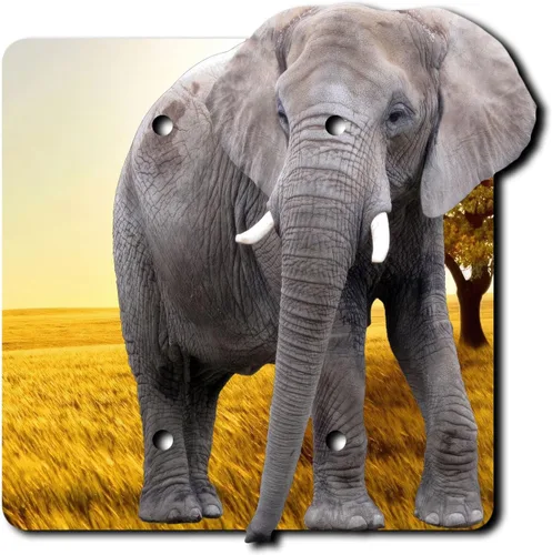 Vista 14 de Cubierta eléctrica acrílica decorativa de elefante - Interruptor de luz doble