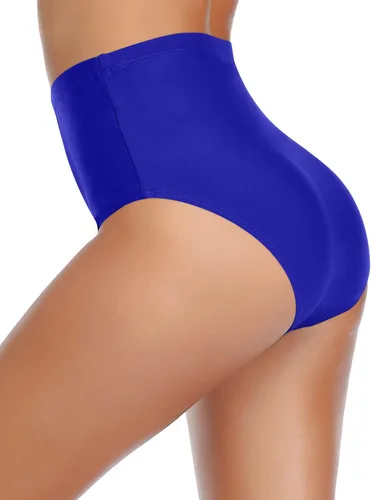 Vista 2 de Tempt Me Pantalones de bikini retro de cintura alta para mujer, con control de abdomen