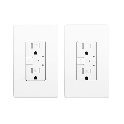 Vista 8 de Salida inteligente Matter 15A, Google Home, Alexa, SmartThings, solo 2.4G, paquete de 2 Aplicación y control de voz, sin puente, funciona
