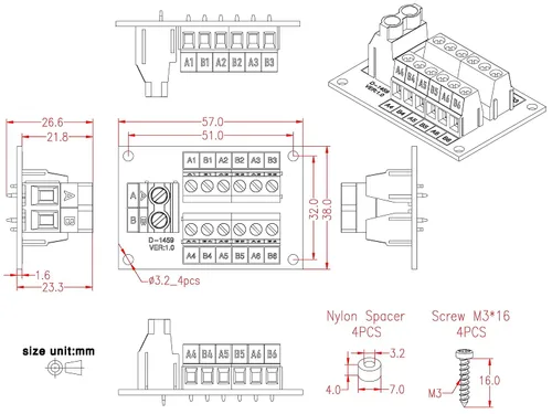 Vista 5 de OONO Módulo de distribución de bloque de terminales de posición 30Amp 48V 2x6