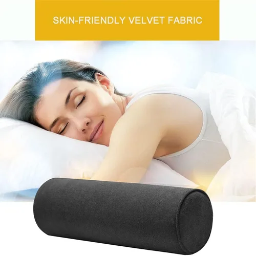 Vista 2 de Almohadas cilíndricas redondas de espuma viscoelástica, almohada cervical con funda de almohada, suave, cómoda y transpirable para dormir, silla
