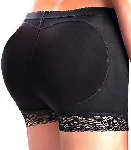 Vista 4 de Levantador de glúteos, almohadillas para realzar la cadera, ropa interior moldeadora de encaje acolchado de control bragas moldeadoras de glúteos
