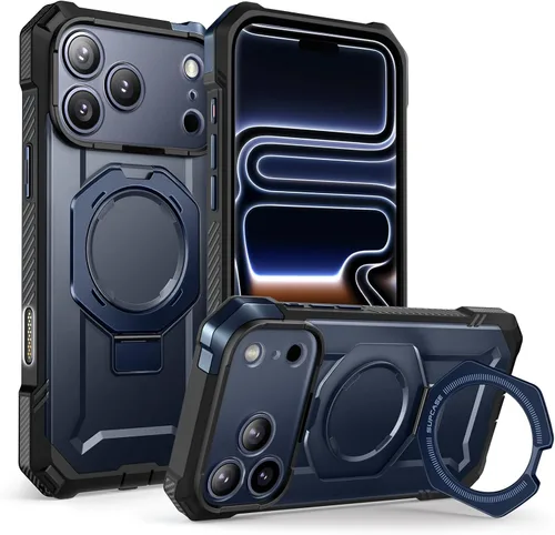 Vista 21 de SUPCASE - Funda para iPhone 17 Pro Max con soporte (agarre de escarabajo de unicornio), cubierta de control de cámara, compatible con MagSafe